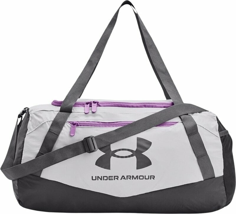 Under Armour UA Hustle 5.0 Packable XS Duffle Gray/Provence Purple/Castlerock 25 L Športová taška