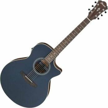 Guitare Jumbo acoustique-électrique Ibanez AE100-DBF Dark Tide Blue Flat - 1