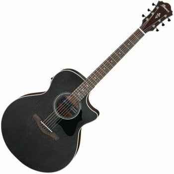 Jumbo elektro-akoestische gitaar Ibanez AE140-WKH Weathered Black - 1