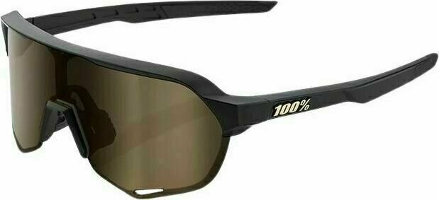 Cykelbriller 100% S2 Matte Black/Soft Gold Mirror Cykelbriller