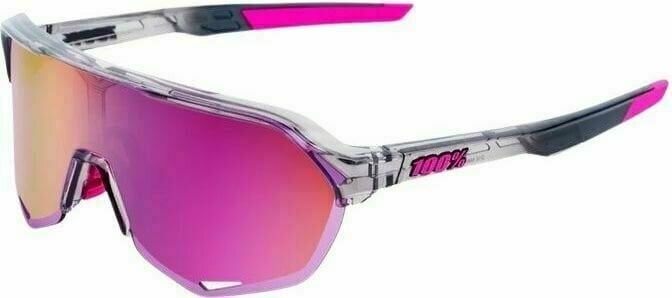 Gafas de ciclismo 100% S2 Polished Translucent Grey/Purple Multilayer Mirror Lens Gafas de ciclismo