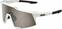 Cycling Glasses 100% Speedcraft Matte White/HiPER Silver Mirror Lens Cycling Glasses