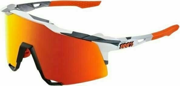 Lunettes vélo 100% Speedcraft Soft Tact Grey Camo/HiPER Red Multilayer Mirror Lens Lunettes vélo