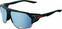 Cycling Glasses 100% Norvik Black Holographic/HiPER Blue Multilayer Mirror Cycling Glasses