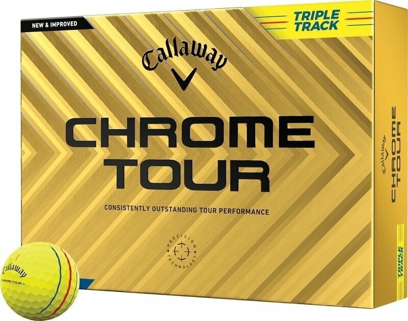 Golfový míček Callaway Chrome Tour Yellow Golf Balls Triple Track