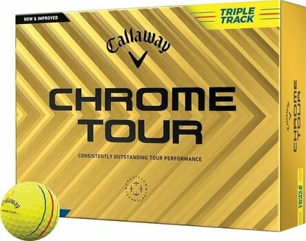 Piłka golfowa Callaway Chrome Tour Yellow Golf Balls Triple Track - 1