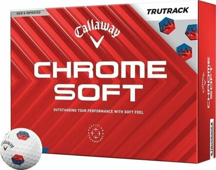 Golf Balls Callaway Chrome Soft 2024 White Golf Balls Red/Blue TruTrack - 1