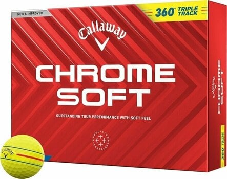 Piłka golfowa Callaway Chrome Soft 2024 Yellow Golf Balls 360 Triple Track - 1