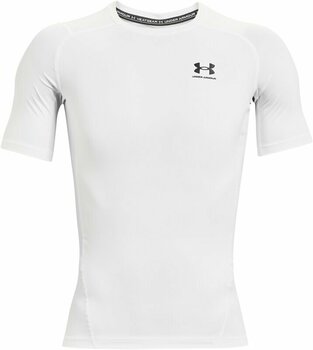 Fitness koszulka Under Armour Men's HeatGear Armour Short Sleeve White/Black XS Fitness koszulka - 1