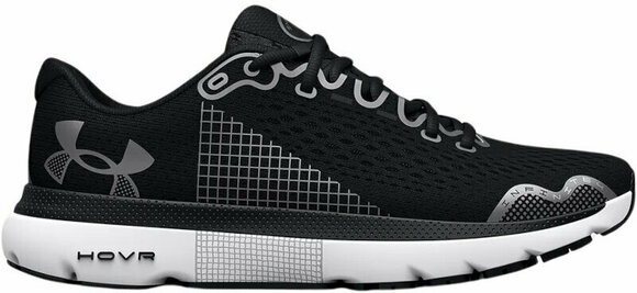 Road running shoes Under Armour Men's UA HOVR Infinite 4 Running Shoes Black/White/Metallic Gun Metal 42 Road running shoes - 1