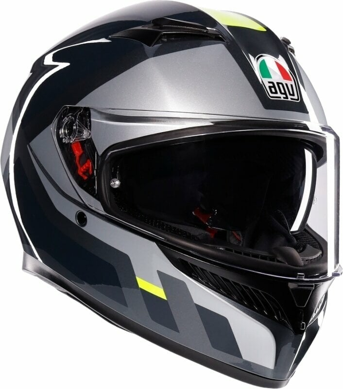 Hjälm AGV K3 Shade Grey/Yellow Fluo S Hjälm