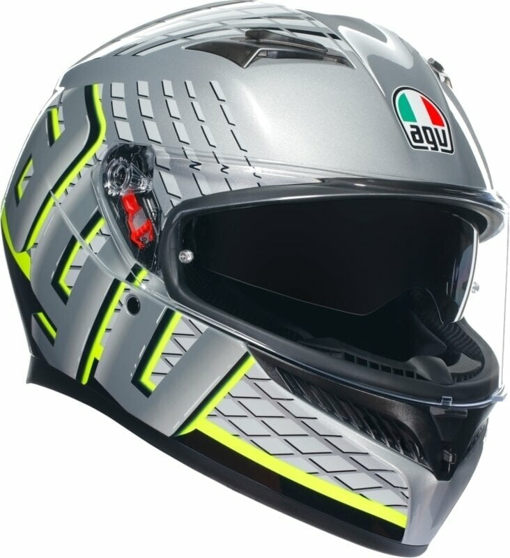 Helm AGV K3 Fortify Grey/Black/Yellow Fluo XS Helm