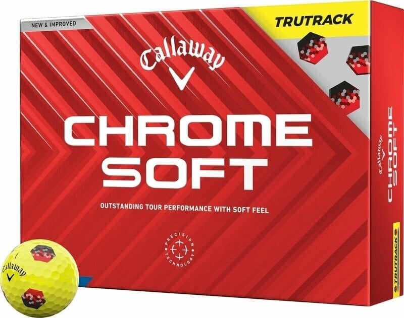 Piłka golfowa Callaway Chrome Soft 2024 Yellow Golf Balls TruTrack