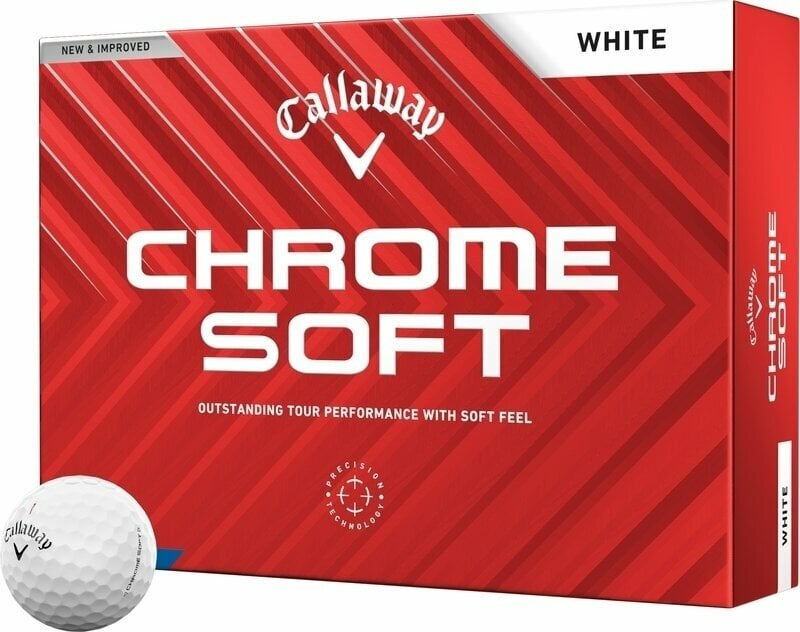 Nova loptica za golf Callaway Chrome Soft 2024 White Golf Balls Basic