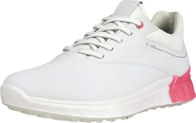 Chaussures de golf pour femmes Ecco S-Three Womens Golf Shoes White/Bubblegum 37
