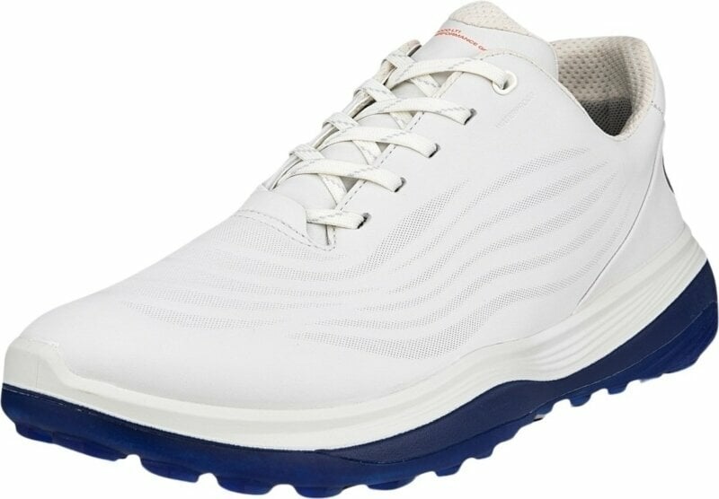Męskie buty golfowe Ecco LT1 Mens Golf Shoes White/Blue 39
