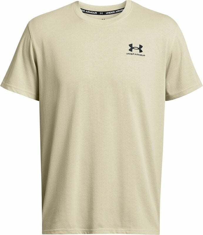 Fitness póló Under Armour Men's UA Logo Embroidered Heavyweight Short Sleeve Silt/Black S Fitness póló