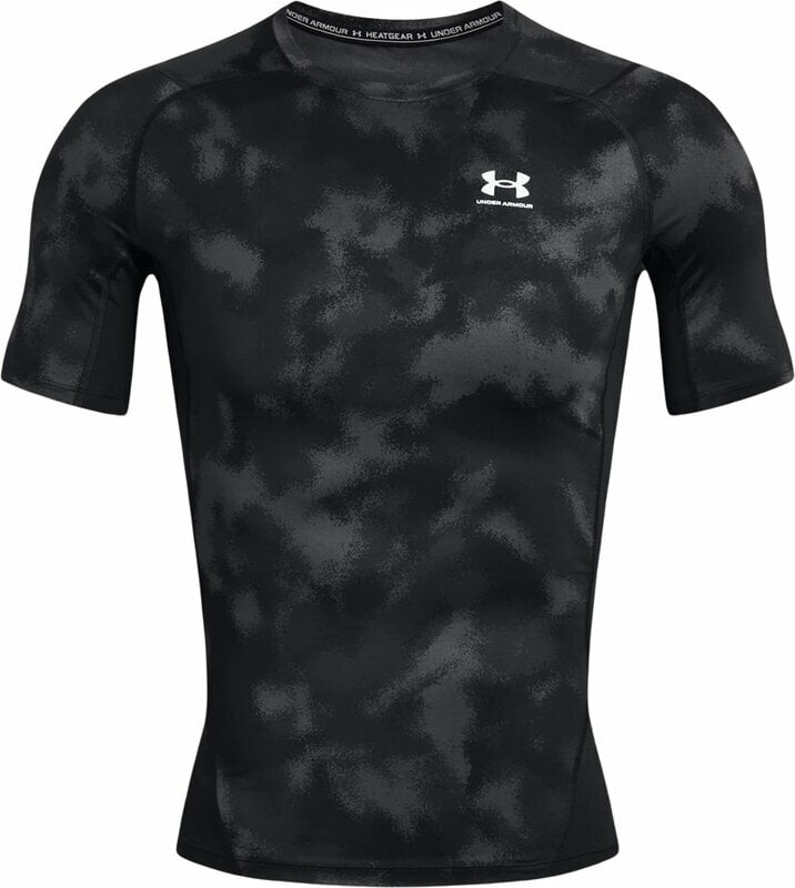 Fitness shirt Under Armour UA HG Armour Printed Short Sleeve Black/White L Fitness shirt