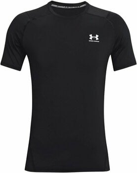 Koszulka do biegania z krótkim rękawem Under Armour Men's HeatGear Armour Fitted Short Sleeve Black/White XS Koszulka do biegania z krótkim rękawem - 1