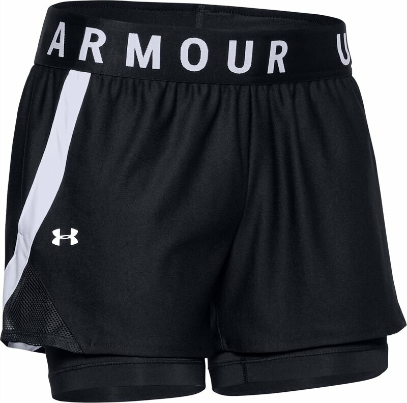 Fitnessbroek Under Armour Women's UA Play Up 2-in-1 Shorts Black/White S Fitnessbroek