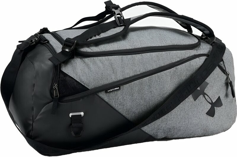 Lifestyle Rucksäck / Tasche Under Armour UA Contain Duo Medium BP Duffle Castlerock Medium Heather/Black/White 46 L Rucksack-Sport Bag-Tasche