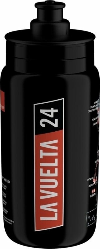 Cyklistická láhev Elite Fly La Vuelta Map Bottle Black 550 ml Cyklistická láhev