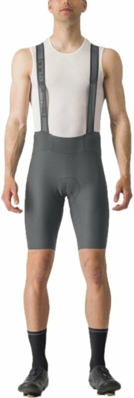 Pantaloncini e pantaloni da ciclismo Castelli Espresso Bibshort Gunmetal Gray XL Pantaloncini e pantaloni da ciclismo