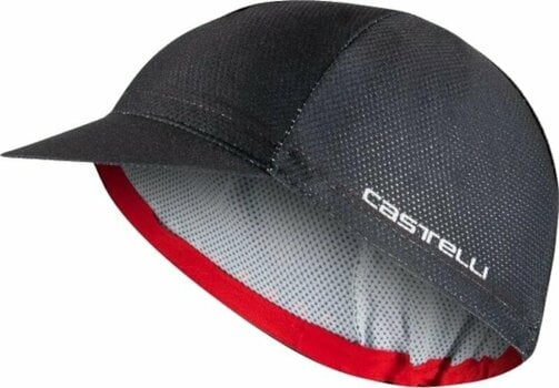 Fahrrad Mütze Castelli Rosso Corsa 2 Cap Black UNI Deckel - 1