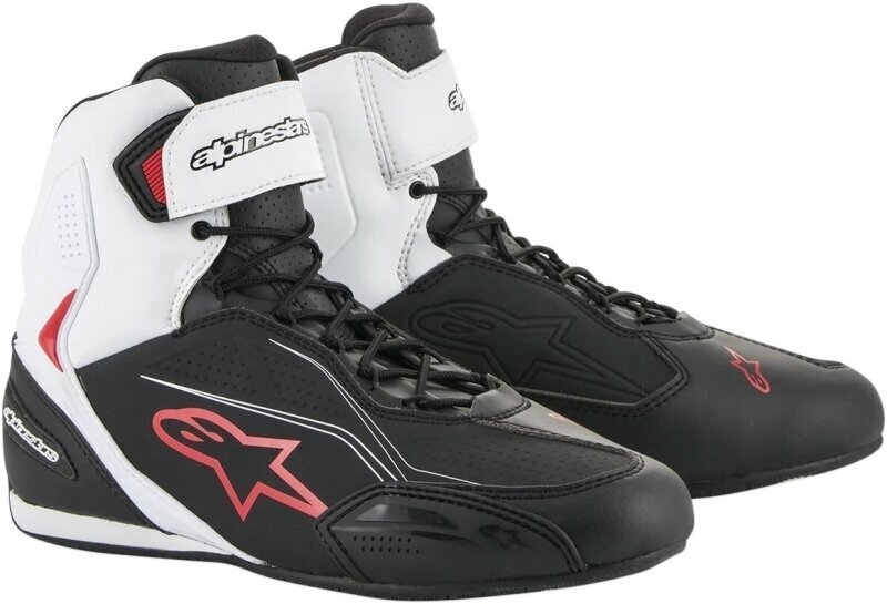 Photos - Motorcycle Clothing Alpinestars Faster-3 Shoes Black/White/Red 45,5 Motorcycle Boo 