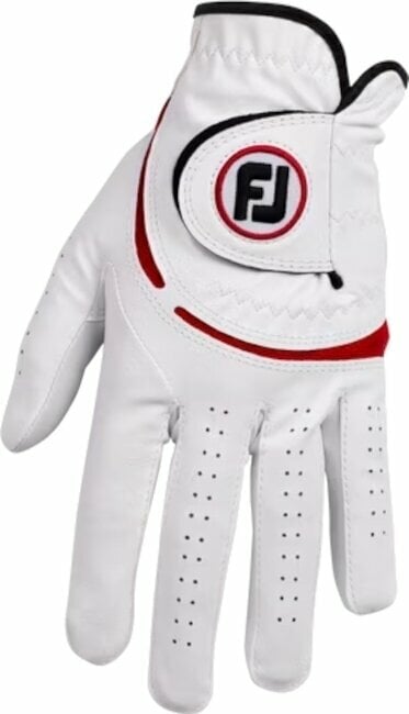Handschuhe Footjoy Weathersof Mens Golf Glove Regular LH White/Red S 2024