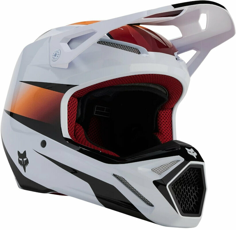 Helm FOX V1 Flora Helmet White/Black L Helm