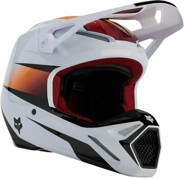 Helm FOX V1 Flora Helmet White/Black L Helm - 1