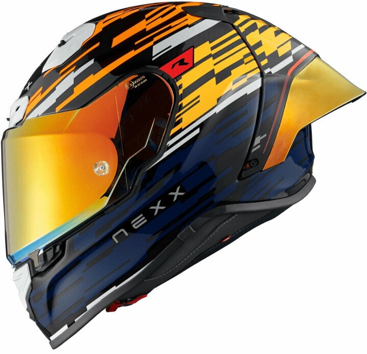 Prilba Nexx X.R3R Glitch Racer Orange/Blue 2XL Prilba