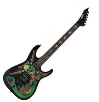 Elektrische gitaar ESP George Lynch Black with Skulls and Snakes Graphic