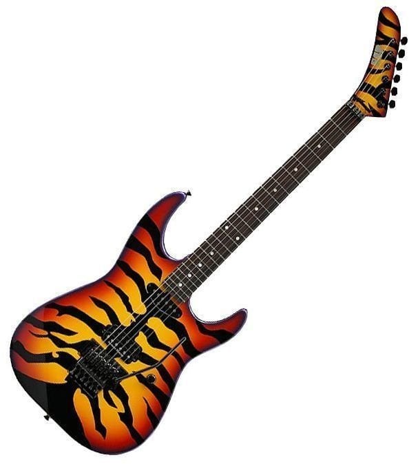Elektrische gitaar ESP George Lynch Yellow with Sunburst Tiger Graphic