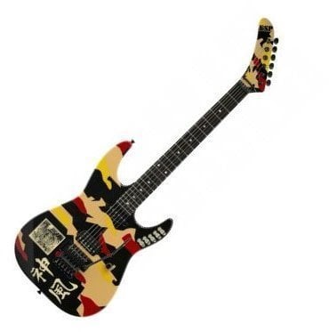 Elektrische gitaar ESP George Lynch Black with Kamikaze Graphic