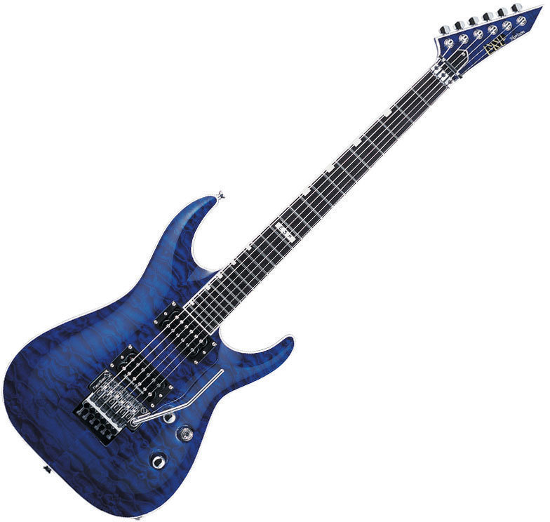 Elektrische gitaar ESP Horizon FR II See Thru Black Aqua Duncan