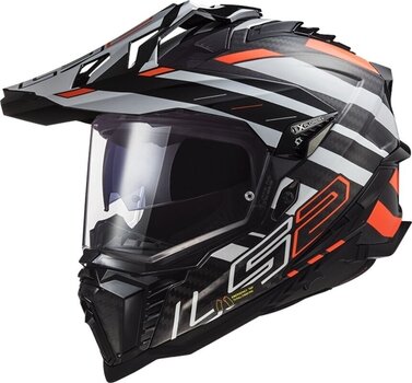 Helm LS2 MX701 Explorer Carbon Edge Black/Fluo Orange 3XL Helm - 1