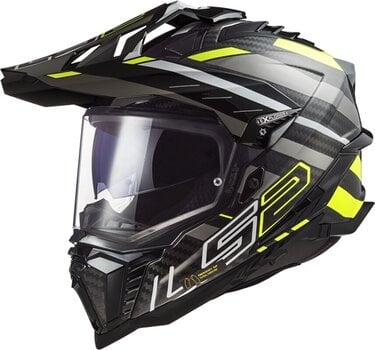 Helmet LS2 MX701 Explorer Carbon Edge Black/Hi-Vis Yellow 3XL Helmet - 1