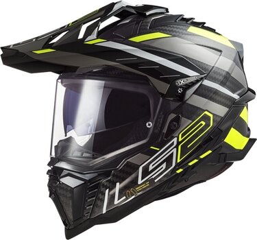 Helmet LS2 MX701 Explorer Carbon Edge Black/Hi-Vis Yellow S Helmet - 1