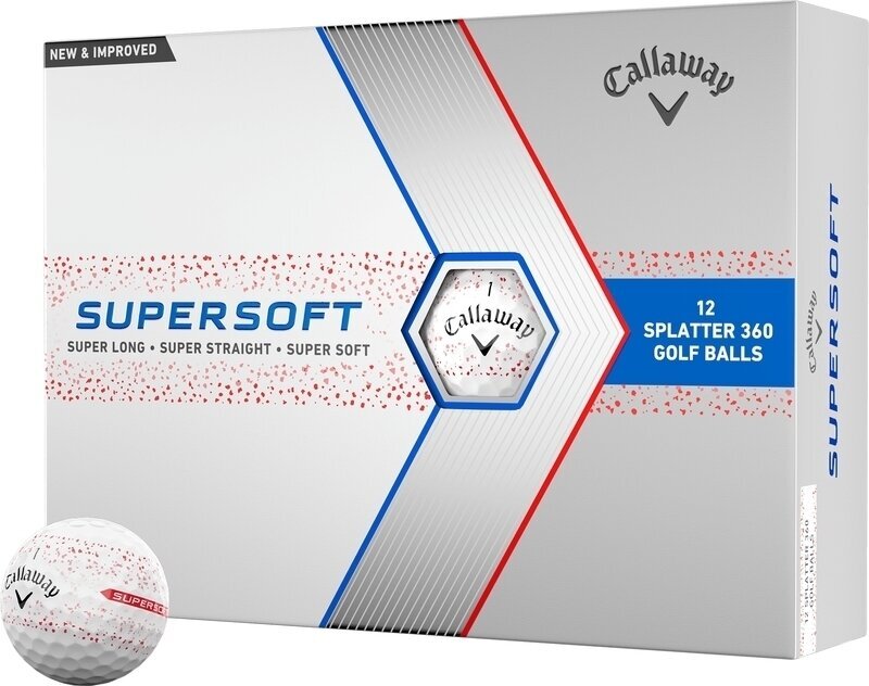 Nova loptica za golf Callaway Supersoft Red Splatter Golf Balls