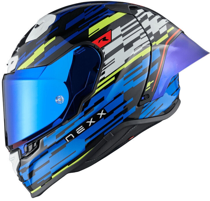 Přilba Nexx X.R3R Glitch Racer Blue Neon 2XL Přilba
