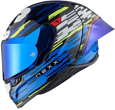 Helm Nexx X.R3R Glitch Racer Blue Neon M Helm - 1