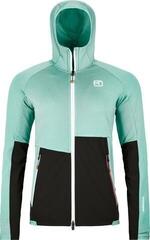 Majica s kapuljačom na otvorenom Ortovox Fleece Rib Hoody Womens Aquatic Ice