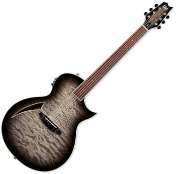 Special Acoustic-electric Guitar ESP LTD TL-6 QM Charcoal Burst - 1
