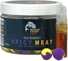 Boilies flutuantes Method Feeder Fans Duo Energy Pop Up + 2ml Spray Essence 15 mm Spice Meat Boilies flutuantes - 1