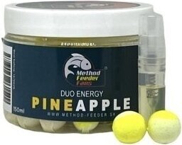 Boilies flutuantes Method Feeder Fans Duo Energy Pop Up + 2ml Spray Essence 12 mm Pineapple Boilies flutuantes - 1
