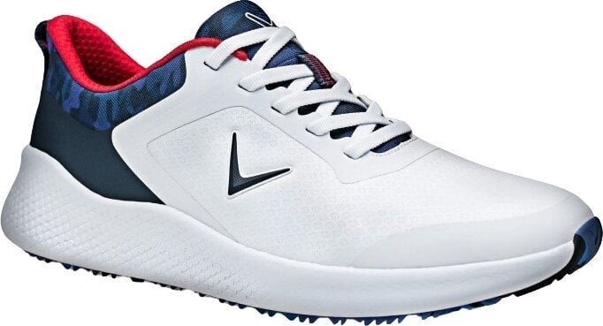 Chaussures de golf pour hommes Callaway Chev Star Mens Golf Shoes White/Navy/Red 40,5