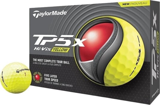 Μπάλες Γκολφ TaylorMade TP5x Golf Balls Yellow 2024 - 1