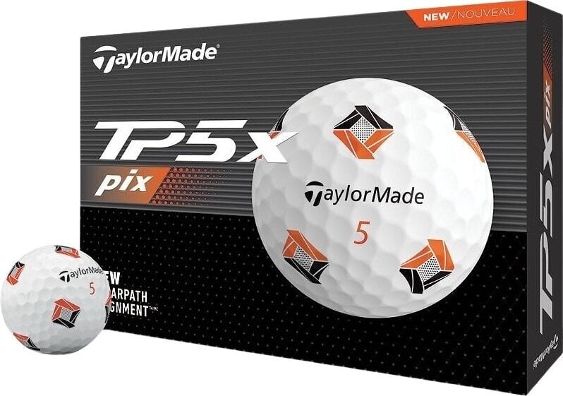Golfová loptička TaylorMade TP5x Pix 3.0 Golf Balls White